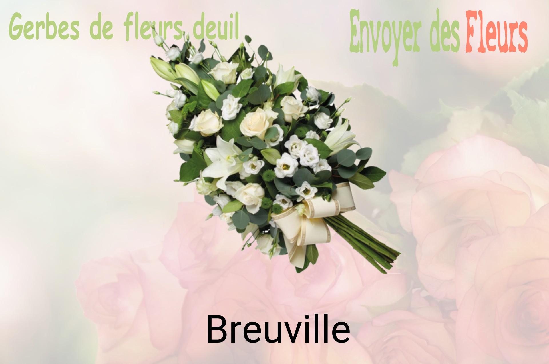 Gerbe de fleurs de deuil livrée à Breuville